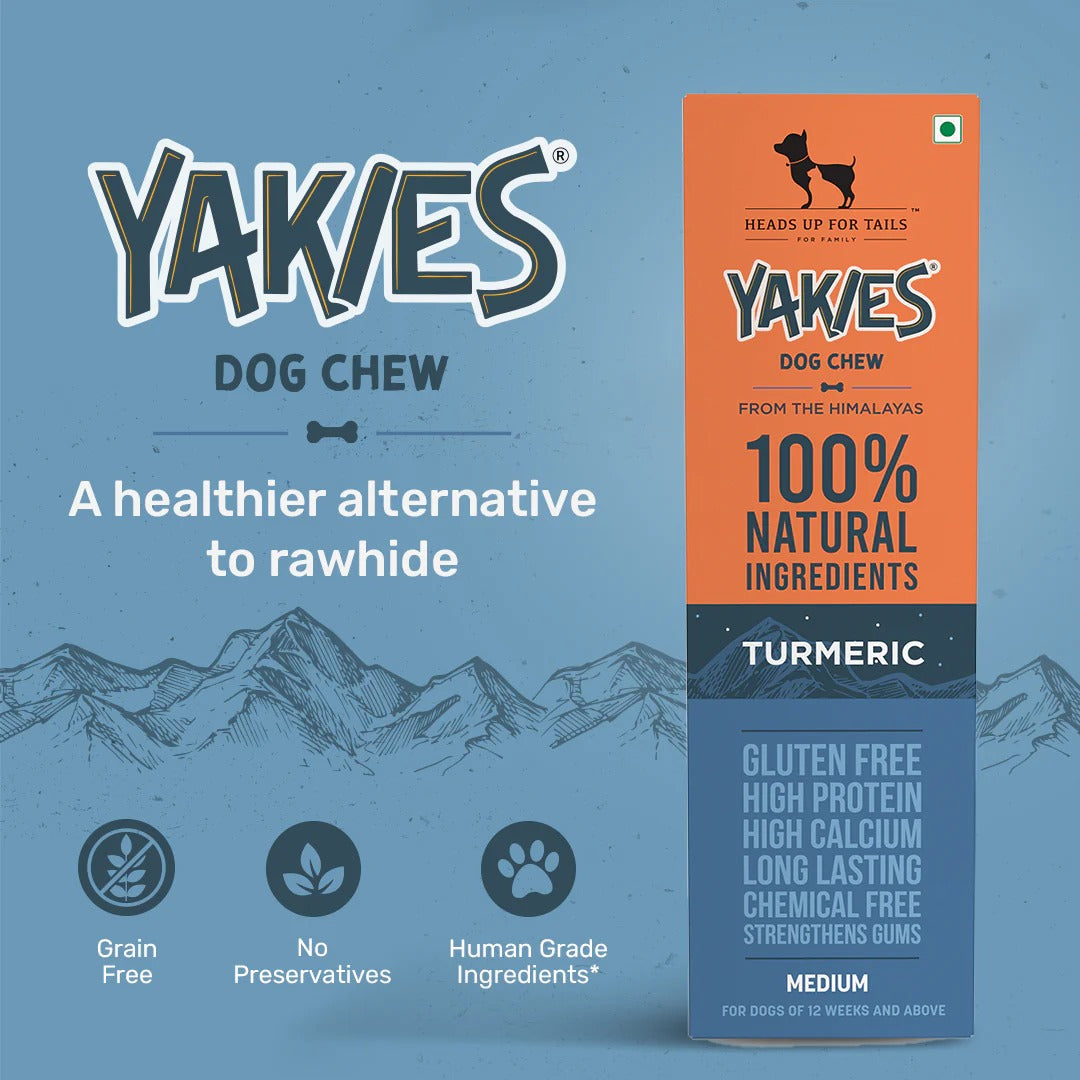 HUFT Yakies Vegetarian Natural Chew Bone - Turmeric