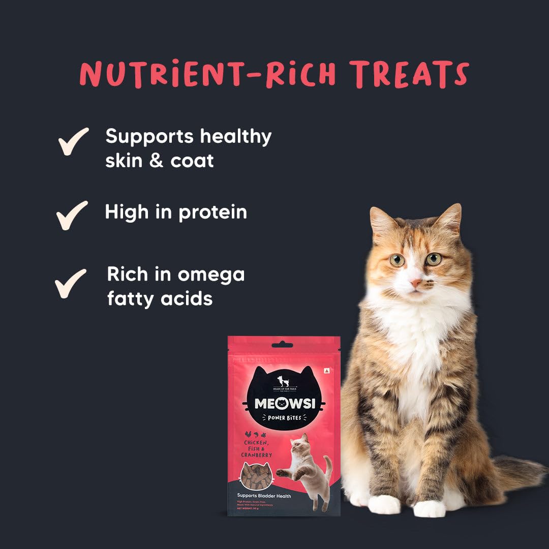 Meowsi Power Bites Chicken,Fish&Cranberry 50G