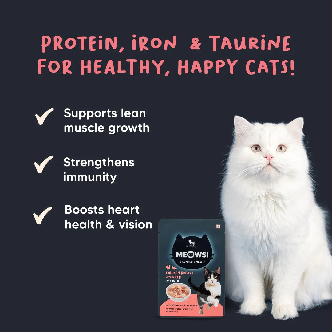 Meowsi by HUFT Chicken Breast With Duck In Broth Cat Wet Food - 80 gm
