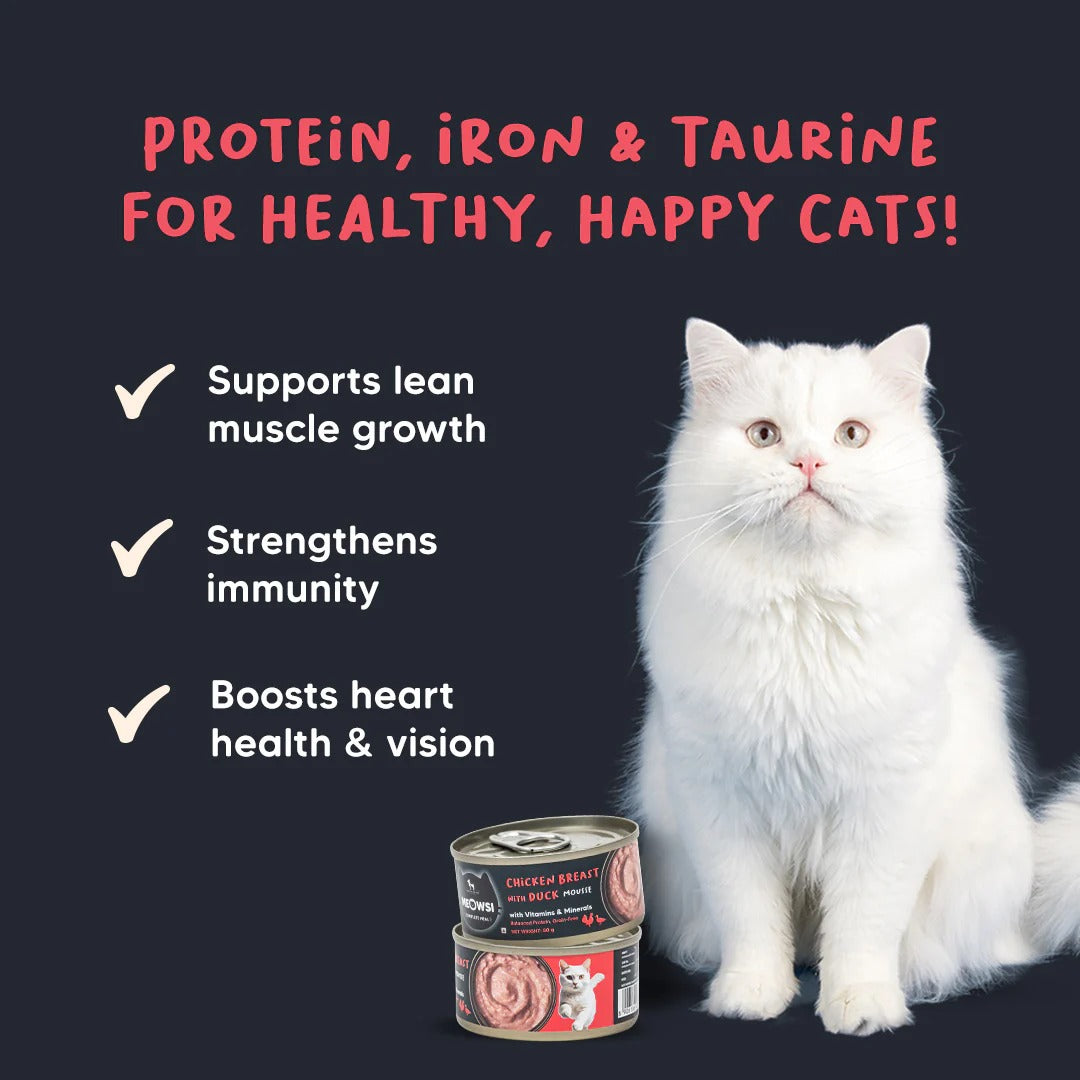 Meowsi by HUFT Chicken Breast With Duck Mousse Canned Cat Wet Food - 80 gm