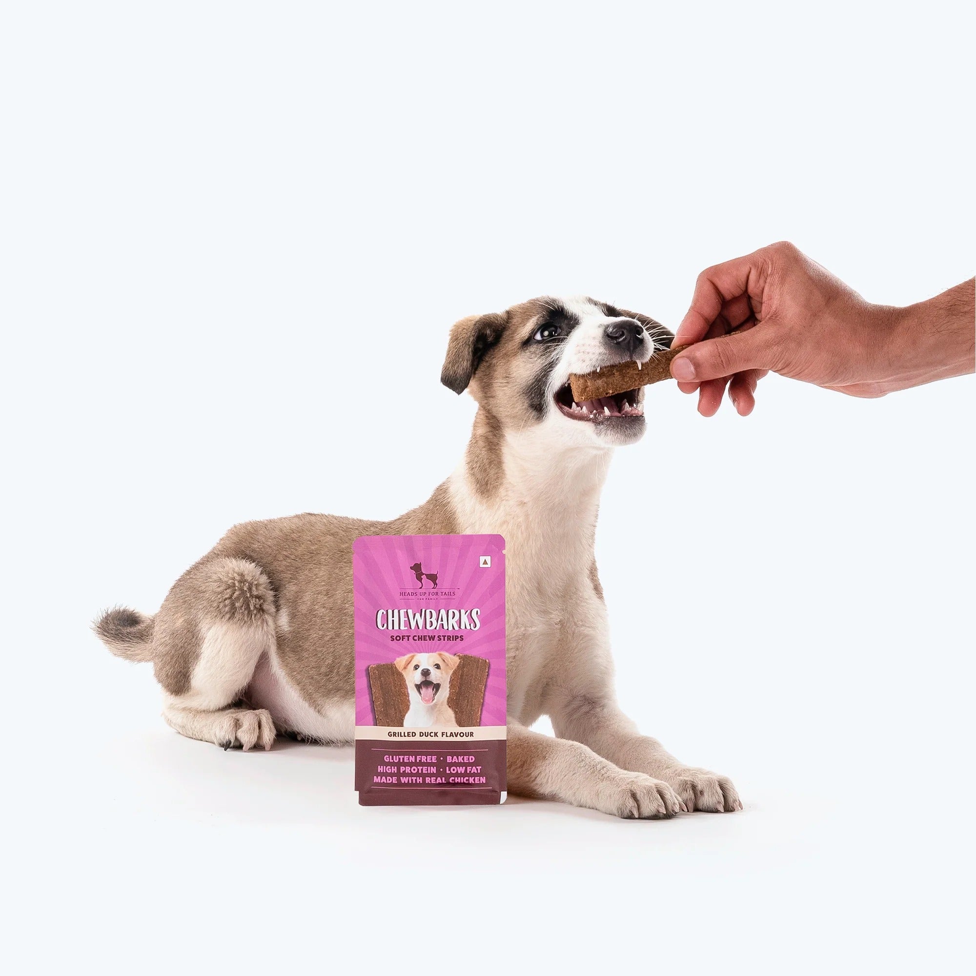 HUFT Chewbarks Dog Soft Chew Strips Treats - Grilled Duck - 30gm