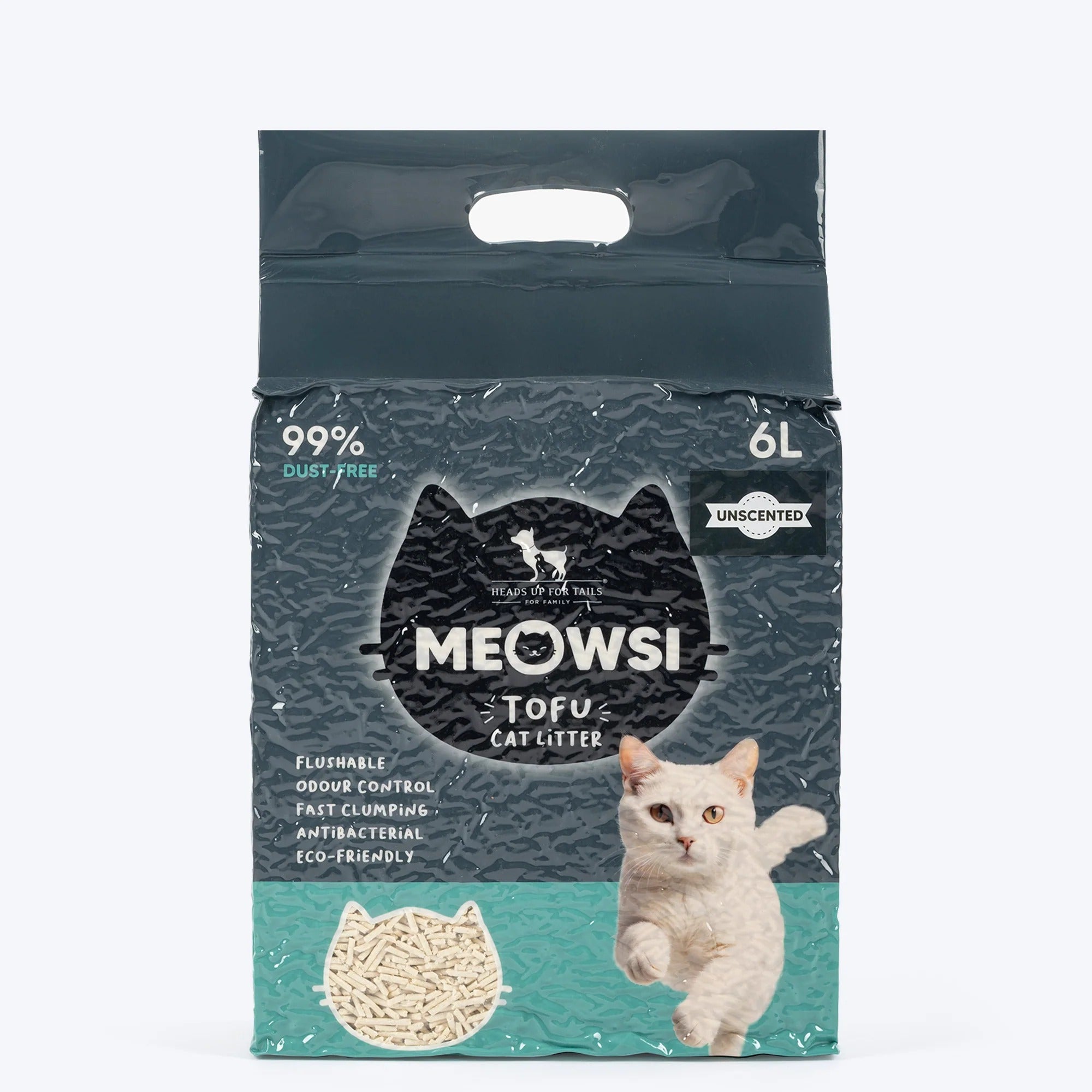Meowsi by HUFT Tofu Cat Litter - Unscented - 6 Ltr