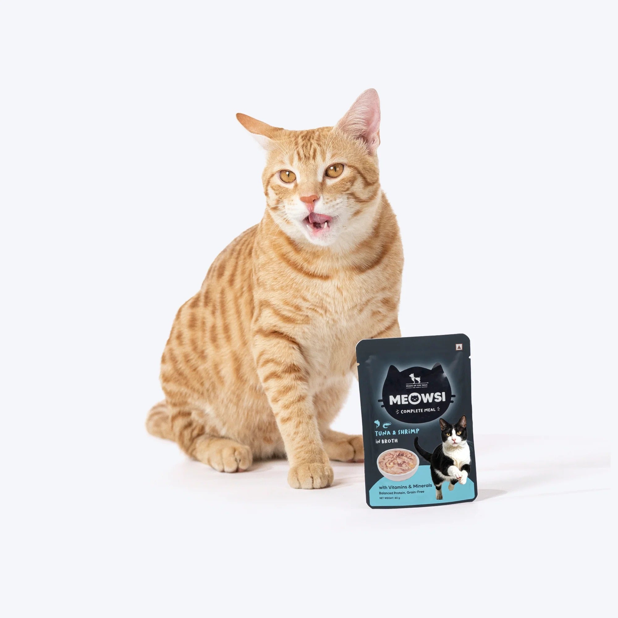 Meowsi by HUFT Tuna & Shrimp in Broth Cat Wet Food - 80 gm