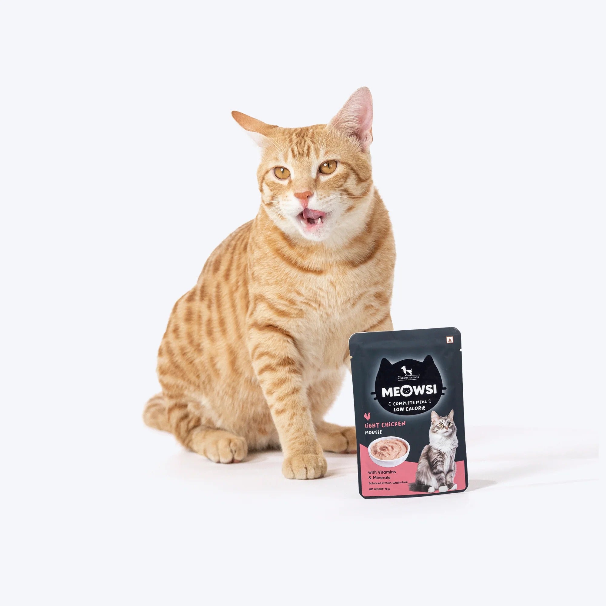 Meowsi by HUFT Low Calorie Light Chicken Mousse Wet Food For Cat - 70 gm