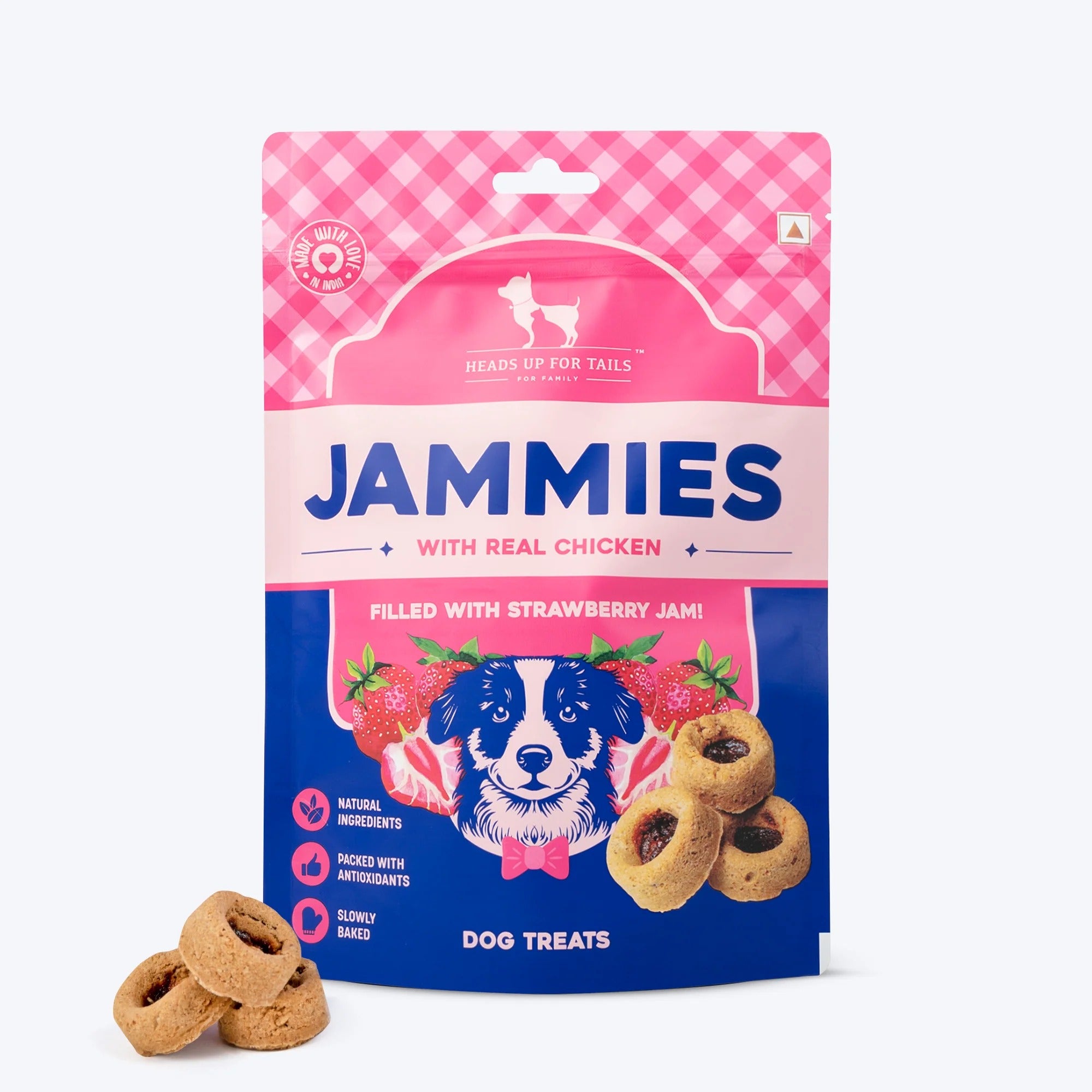 HUFT Jammies - Chicken Filled With Strawberry Jam Dog Treats - 100 g