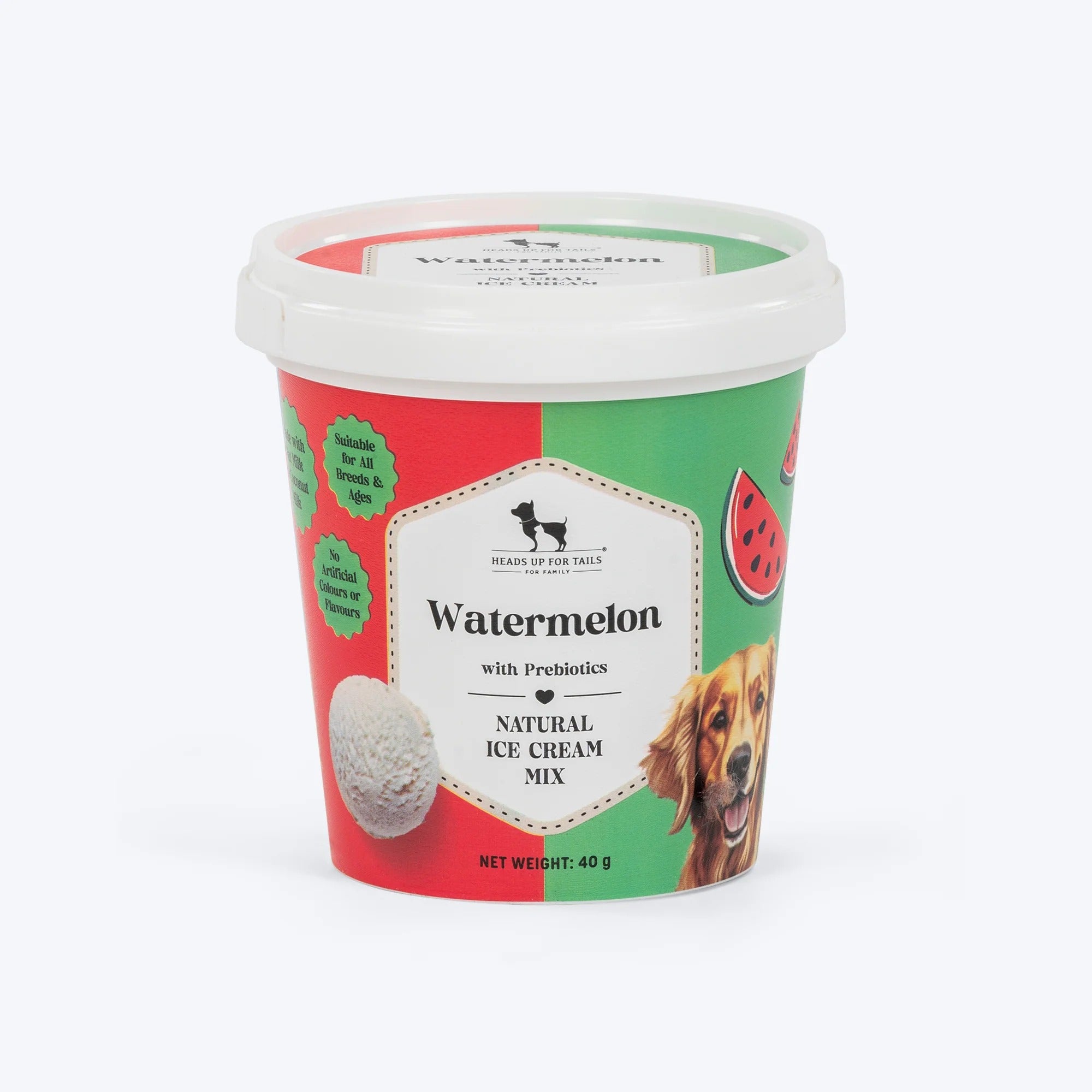 HUFT Ice Cream Watermelon With Prebiotics Mix Treat For Dog - 40 gm