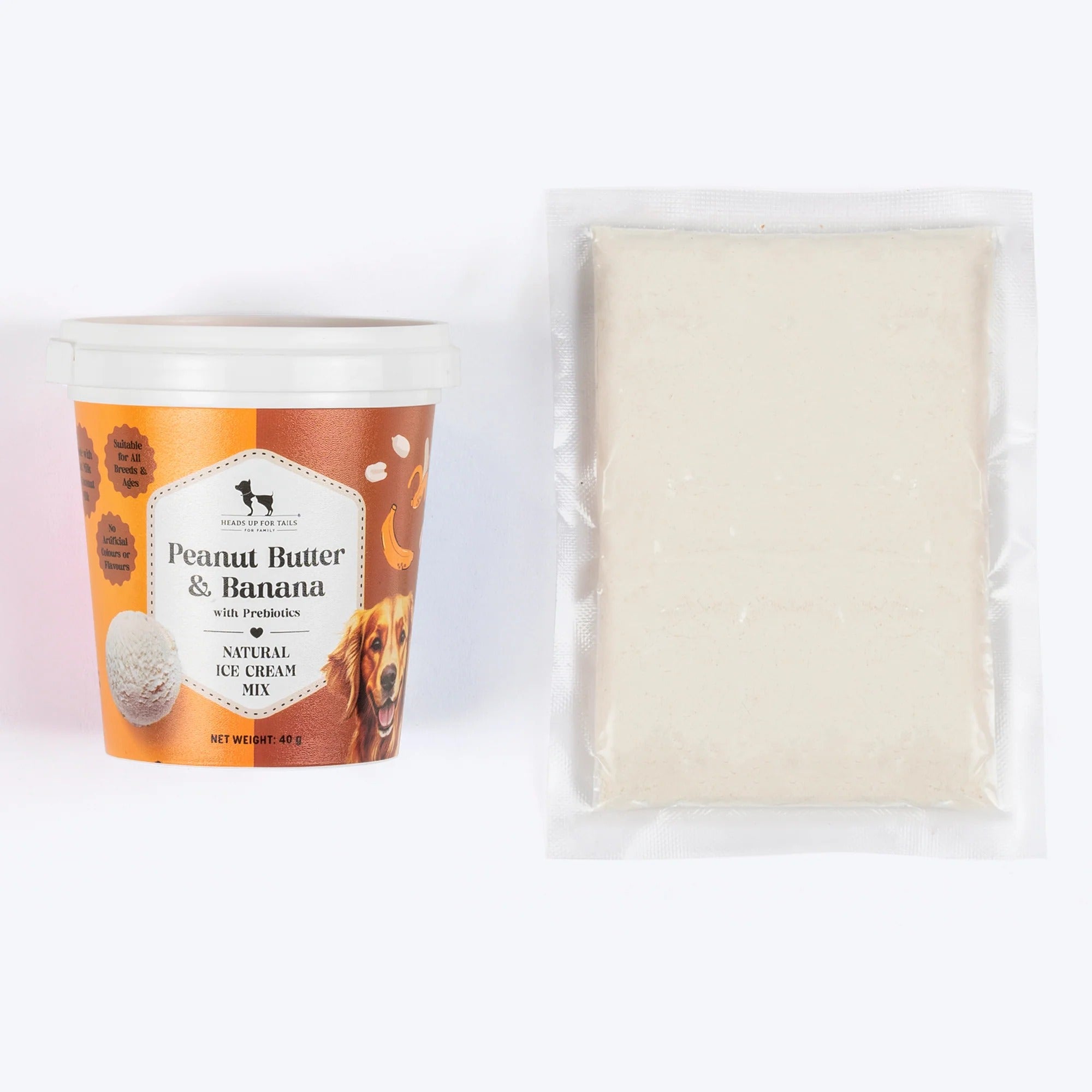 HUFT Ice Cream Peanut Butter & Banana With Prebiotics Mix Treat For Dog - 40 gm