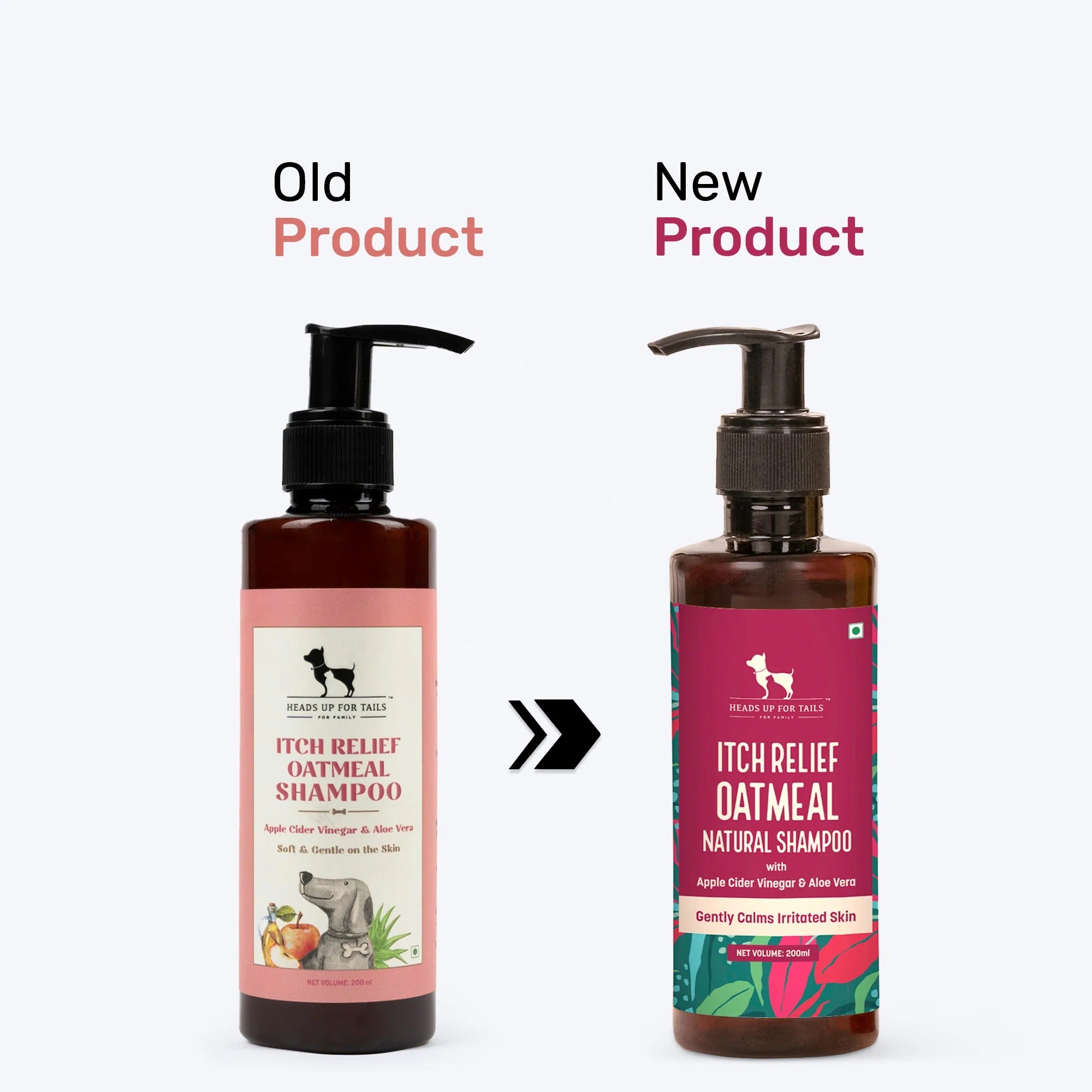 HUFT Natural Itch Relief Oatmeal Shampoo For Dog - Apple Cider Vinegar & Aloe Vera - 200 ml