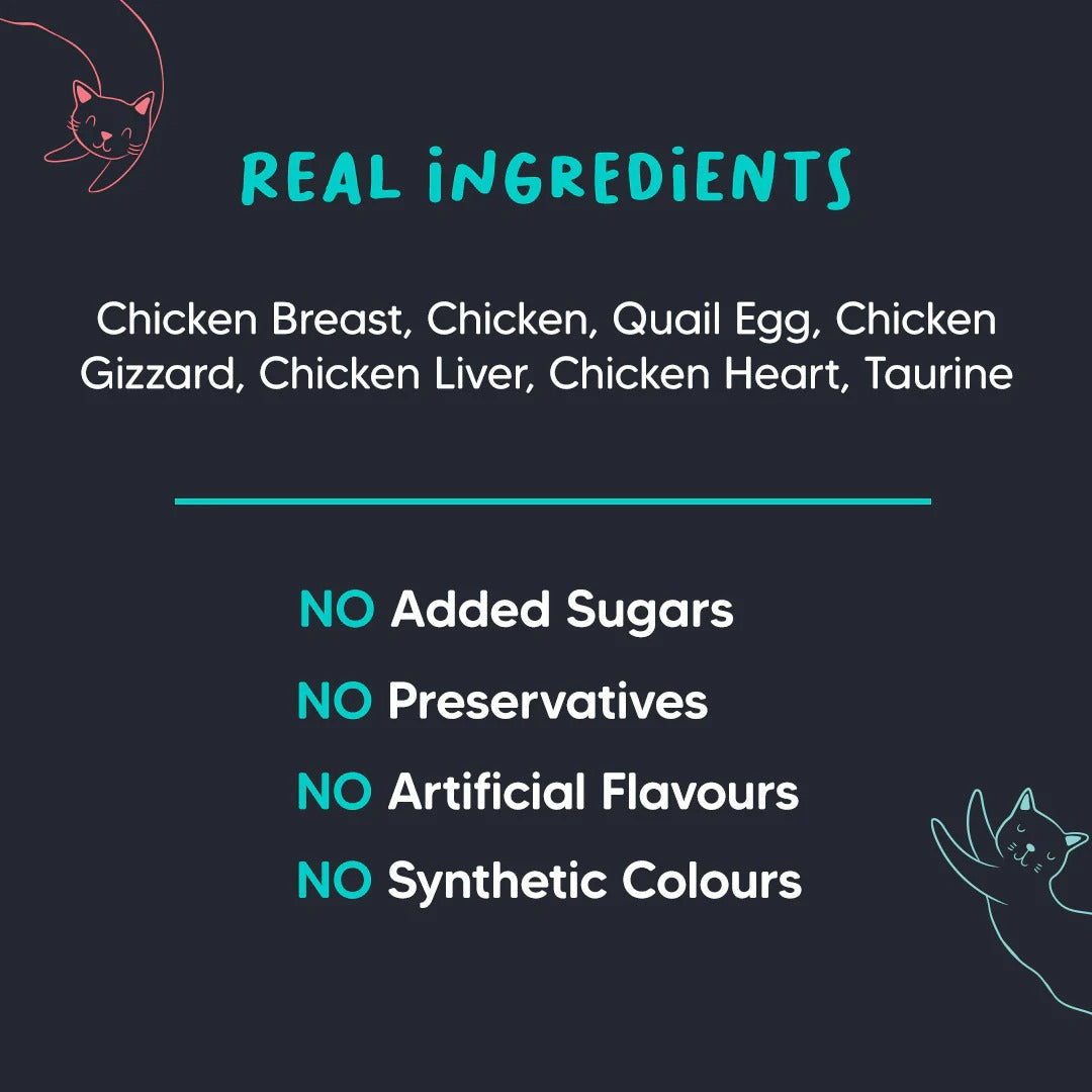 Meowsi by HUFT Chicken Breast With Quail Egg Mousse Canned Cat Wet Food-80 gm