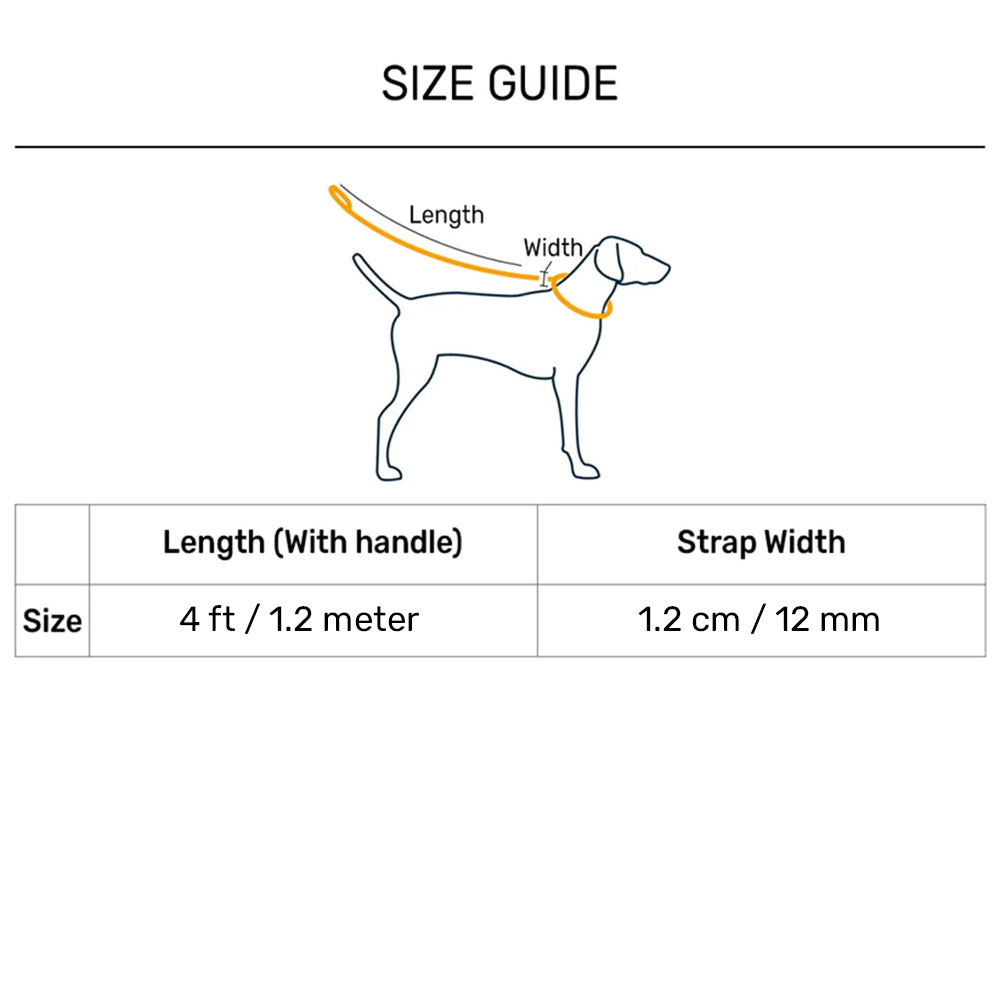 HUFT Rope Leash With Carabiner For Dog - Red - 1.2 m - Heads Up For Tails