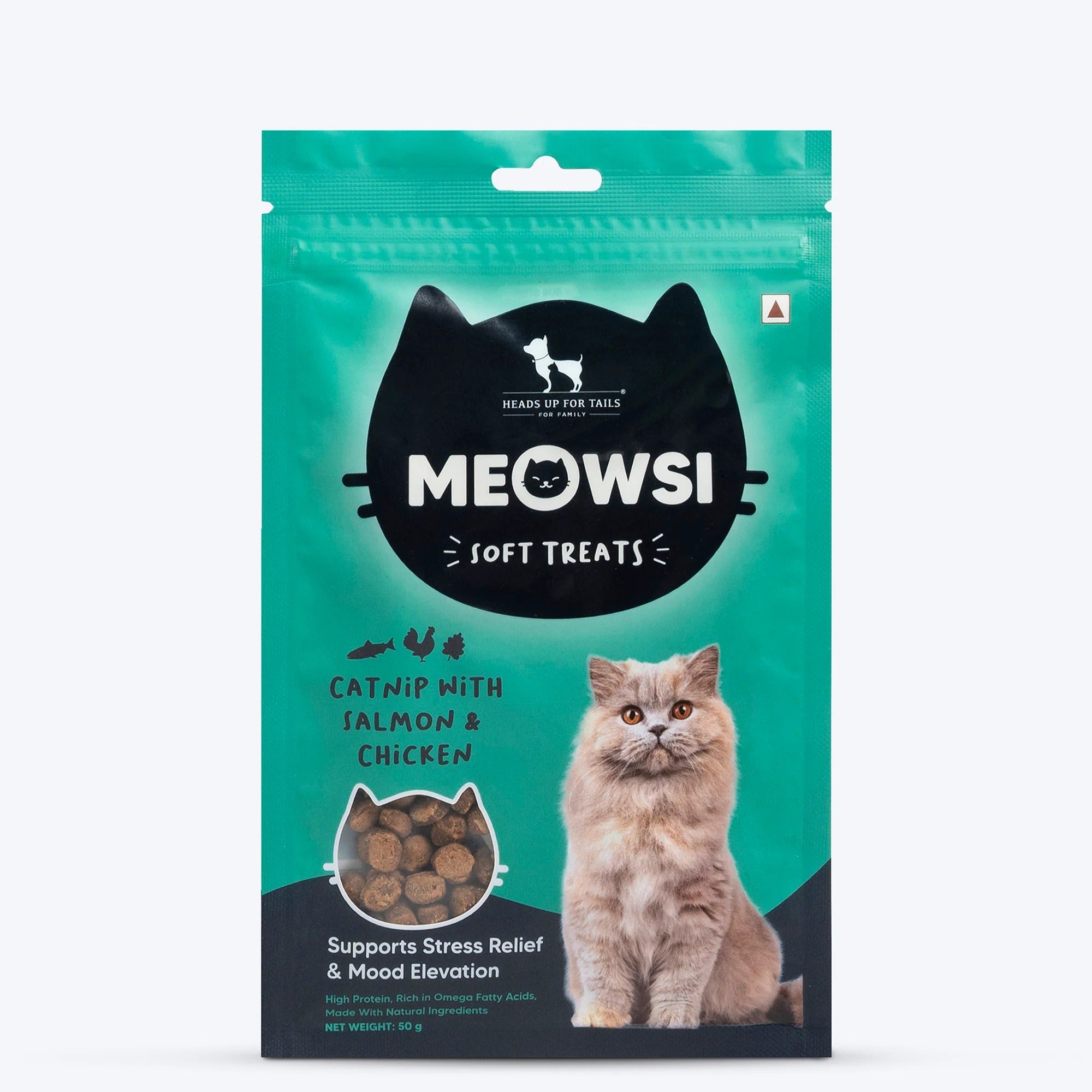 Meowsi by HUFT Catnip with Salmon & Chicken Soft Cat Treats - 50 gm